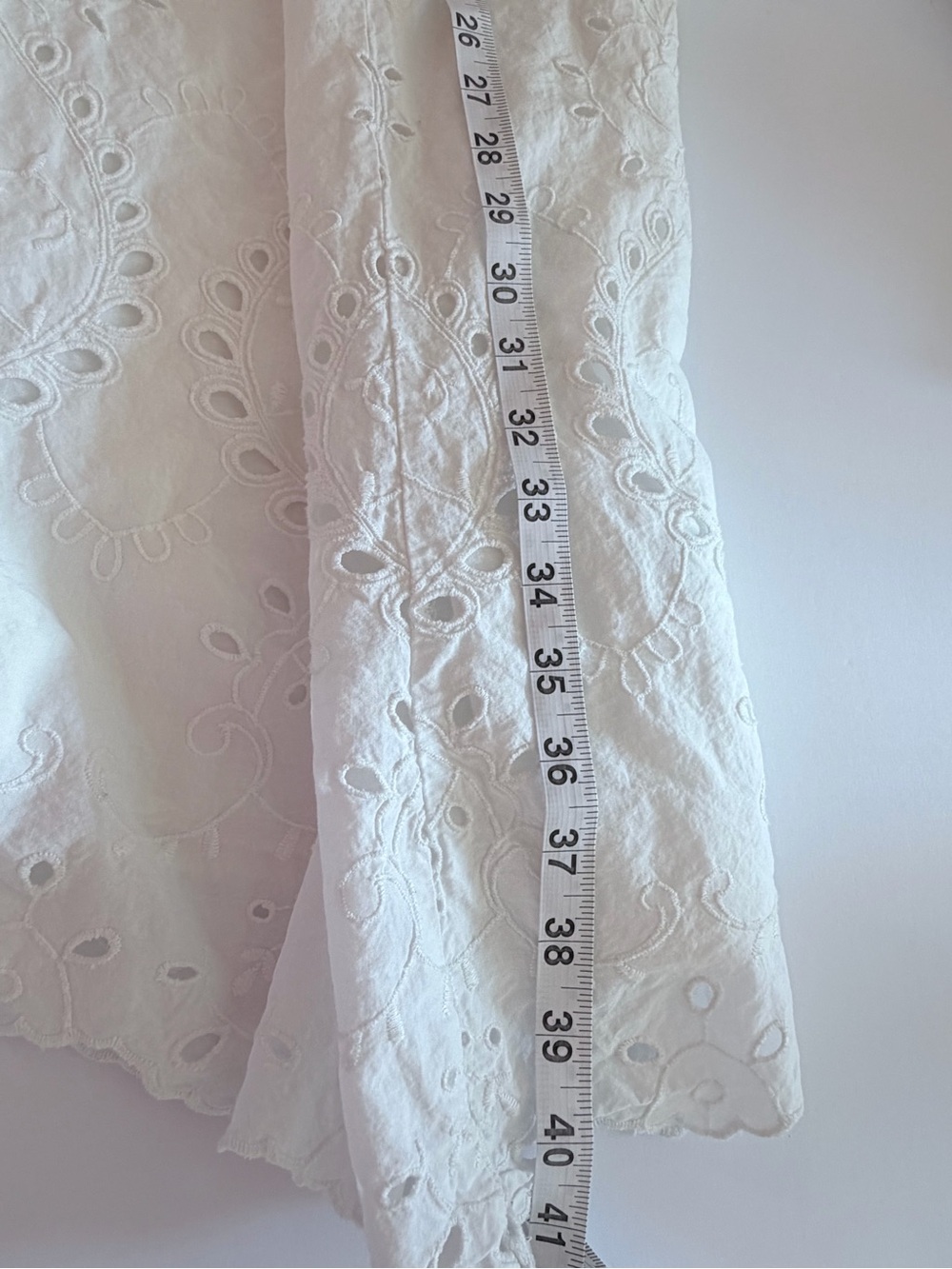 Zara White Cotton Eyelet Embroidery Halter Maxi Dress Large - Picture 10 of 11